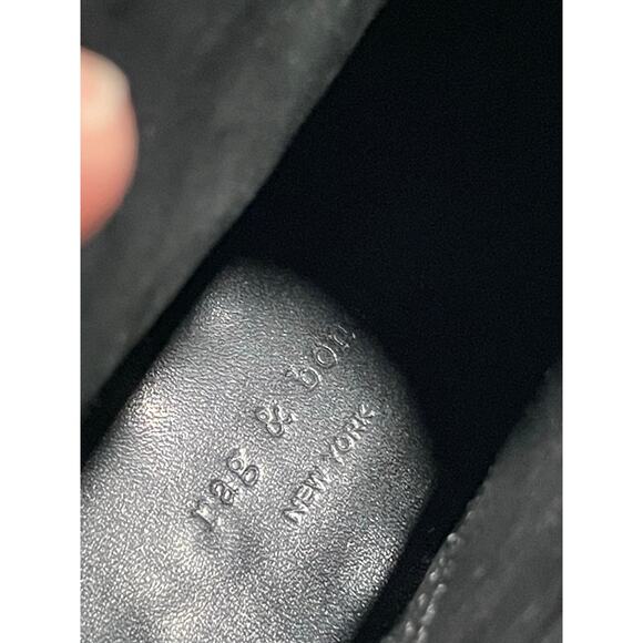 Rag & Bone Newbury Classic Ankle Boots Leather White Piping Womens Size 5 Black - Picture 9 of 10